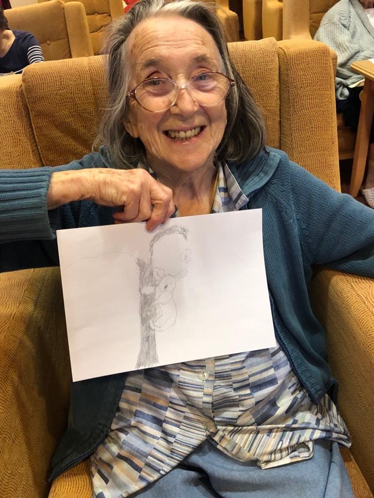 Well known illustrator delivers his first drawing class for care home residents